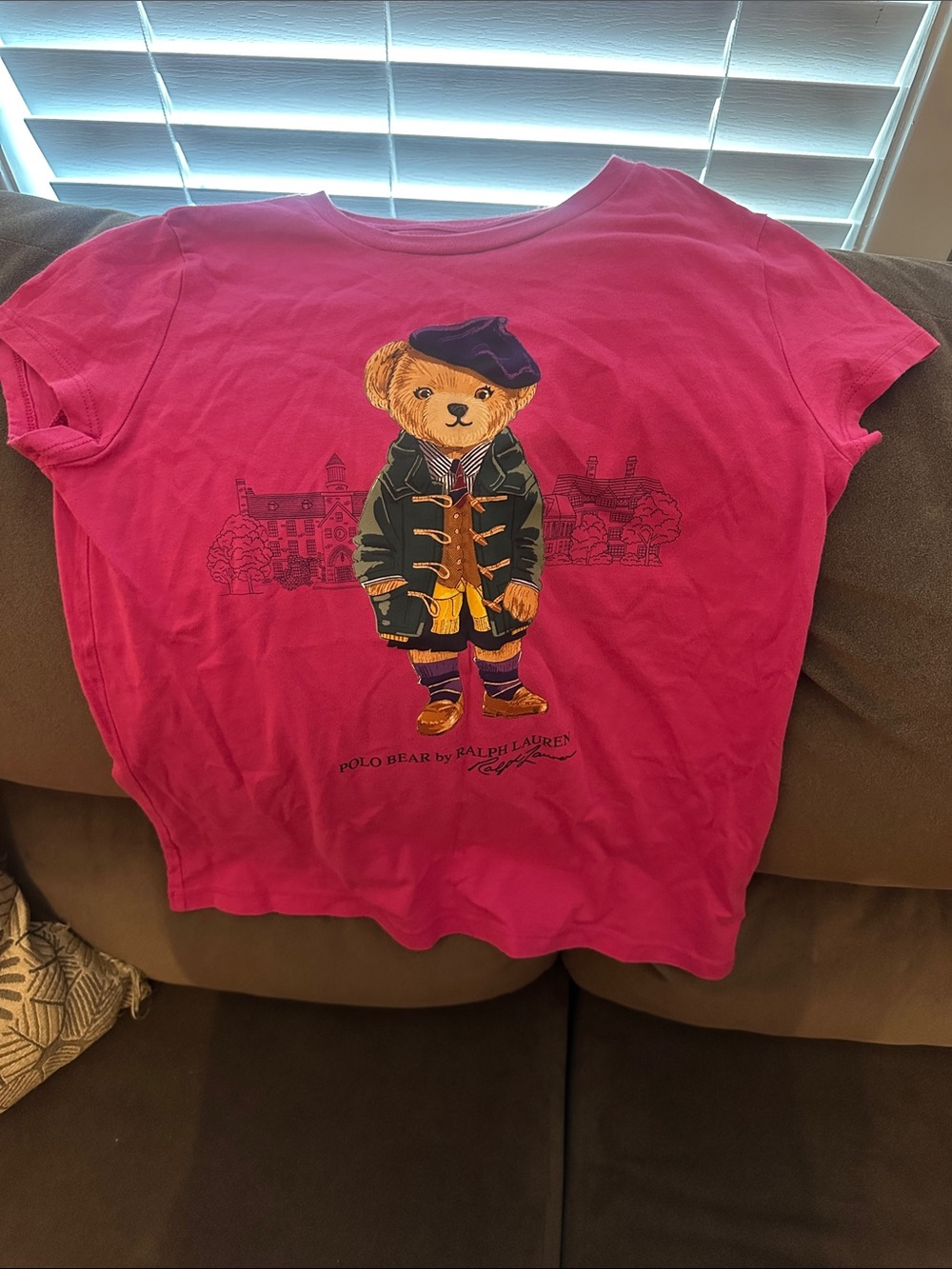 Polo by Ralph Lauren Hot Pink Kids Tee with Polo Bear Graphic